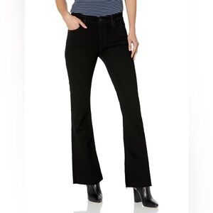 Hudson Nico Mid-Rise Bootcut Barefoot Enhance Denim Raw Hem in Black Size 28 NWT